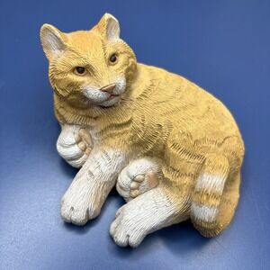 Vintage 1982 Don James Orange Tabby Cat Figure Signed Figurine‎ Vintage Decor